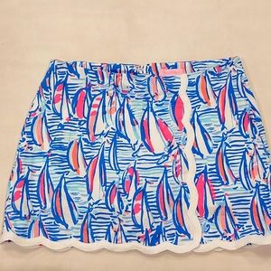 Lilly Pulitzer Michelina Sailboat Print Skort Size 6